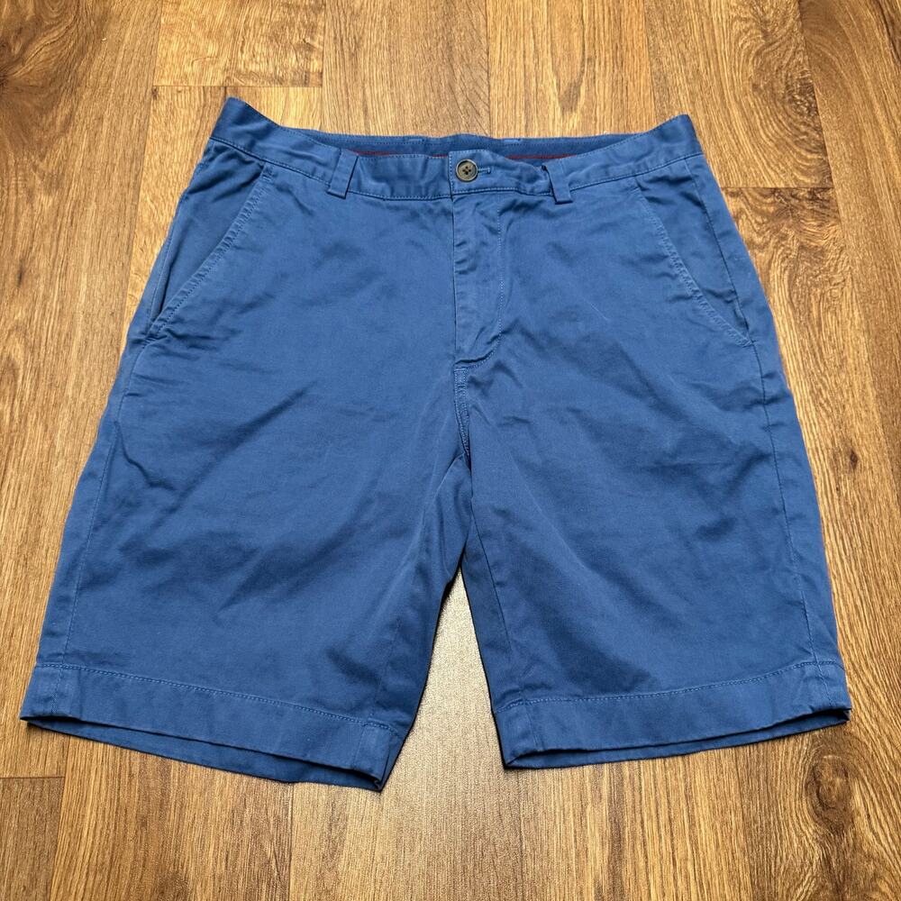 Brooks Brothers Red Fleece Men Blue Chino Cotton Shorts Size 32 Preppy 9" Inseam